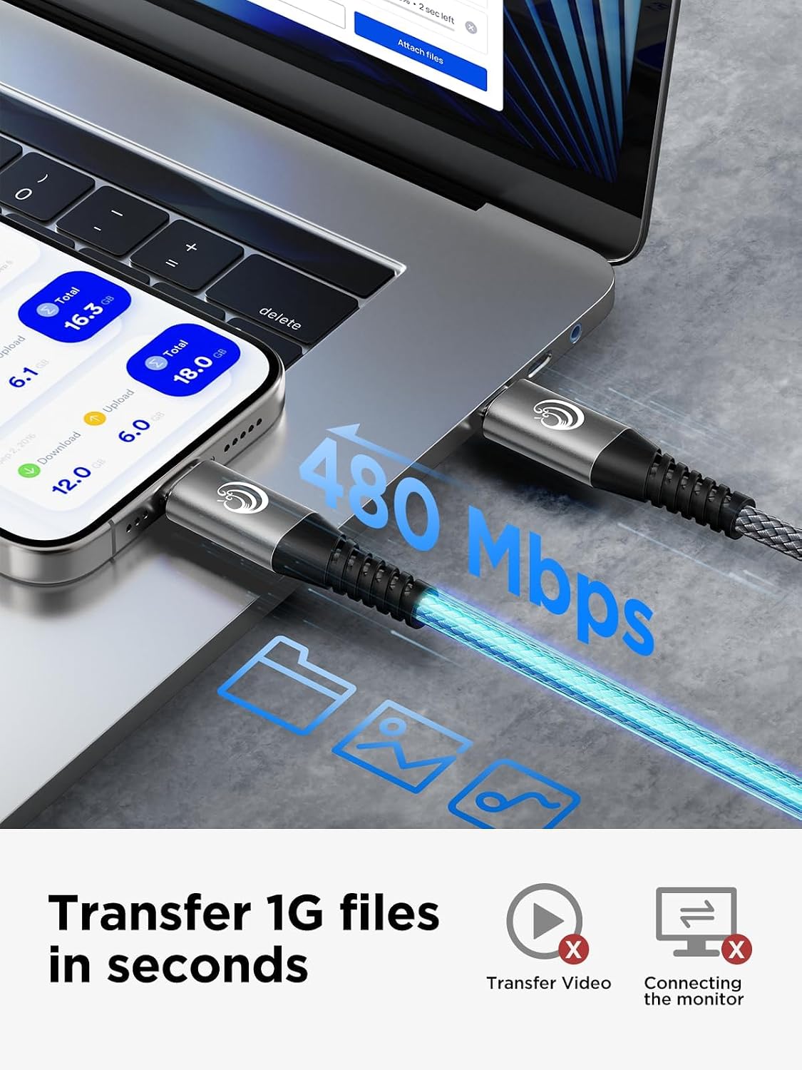 Thumbnail 6 de USB C to USB C Cable 3m 2Pack 100W