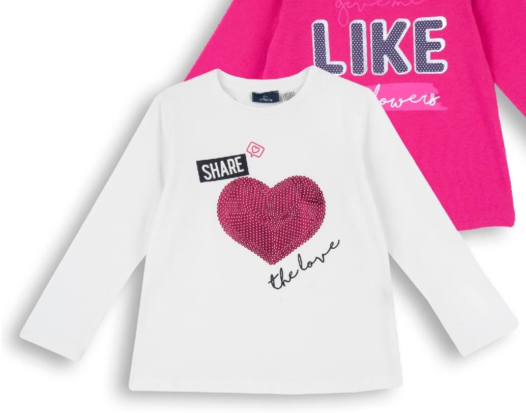 Detalle de Chicco Ensemble de t-shirts à manches longues en coton – Lot de 3 pour fille