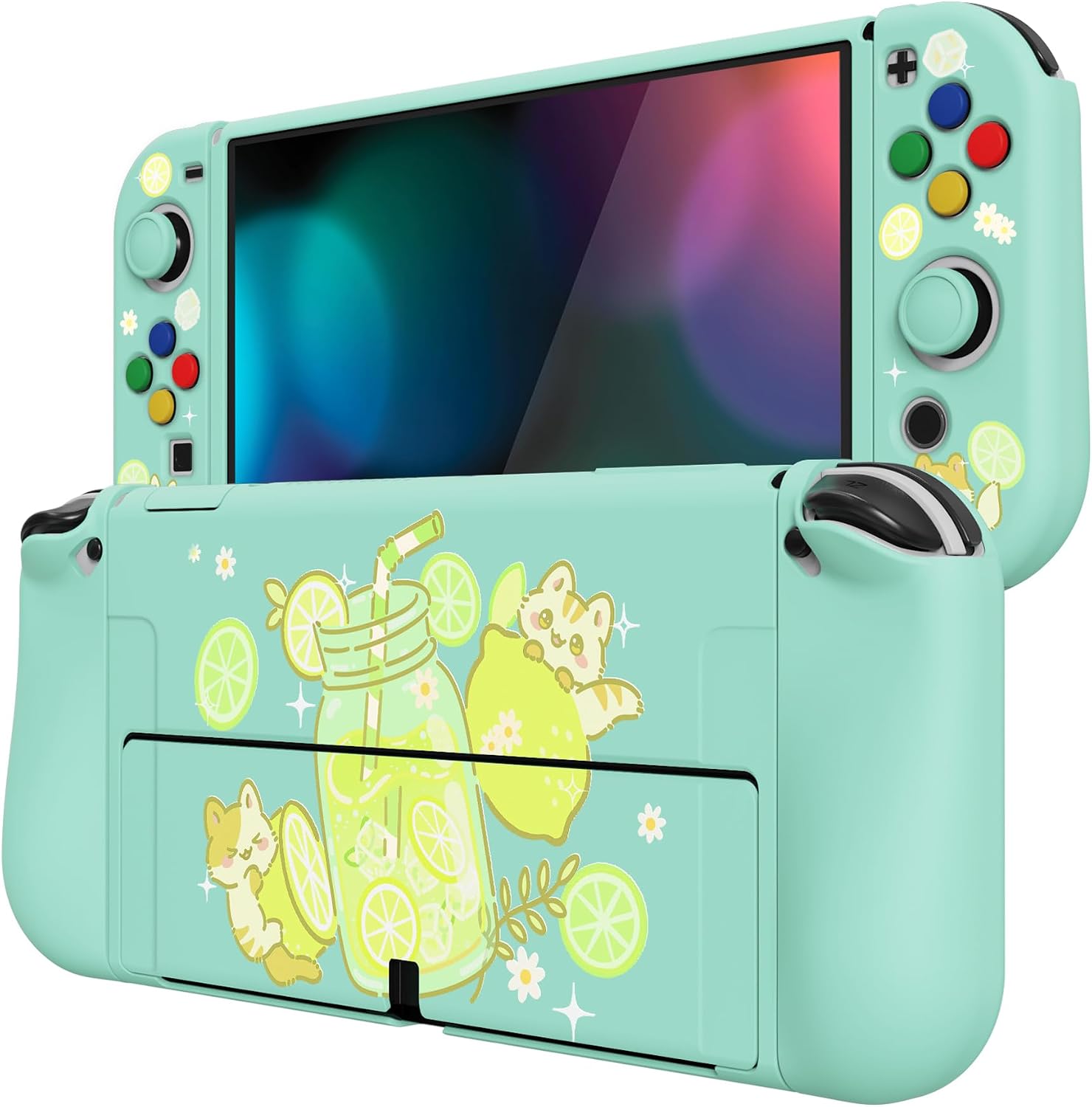 Thumbnail 5 de PlayVital ZealProtect Soft Protective Case for Nintendo Switch OLED (Lemonade Kitty)