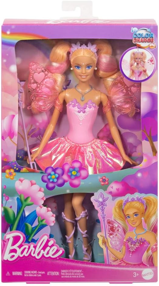 Thumbnail 5 de Barbie Fantasy Feenpuppe mit Farbwechsel Flügeln – Farbzauber-Set inkl. Outfit und Zauberstab (JCP76)