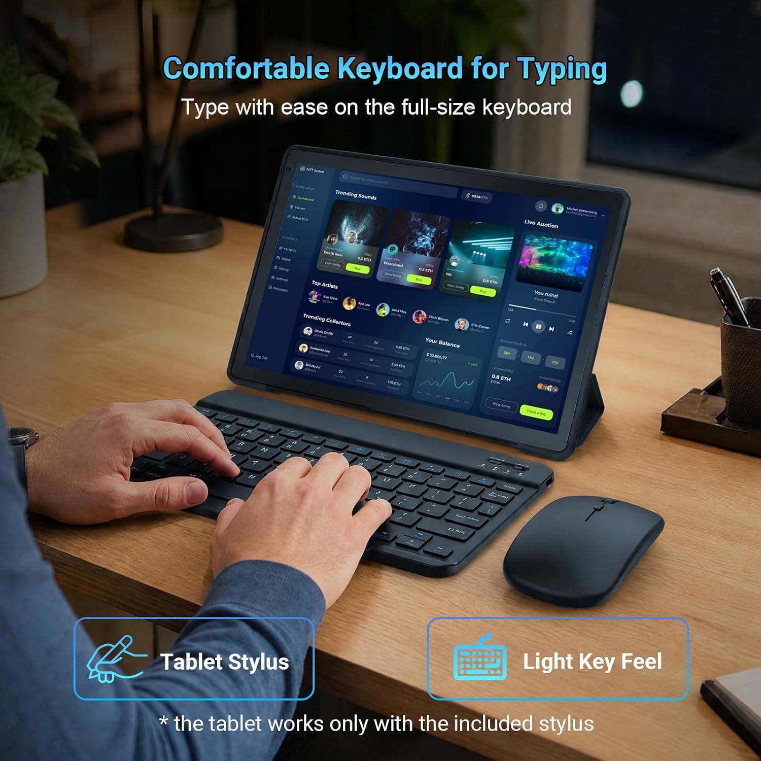 Detalle de Gleeso Tablet 11 Inch with Keyboard – Android 16, Gemini AI, 36GB RAM, 2TB Expandable