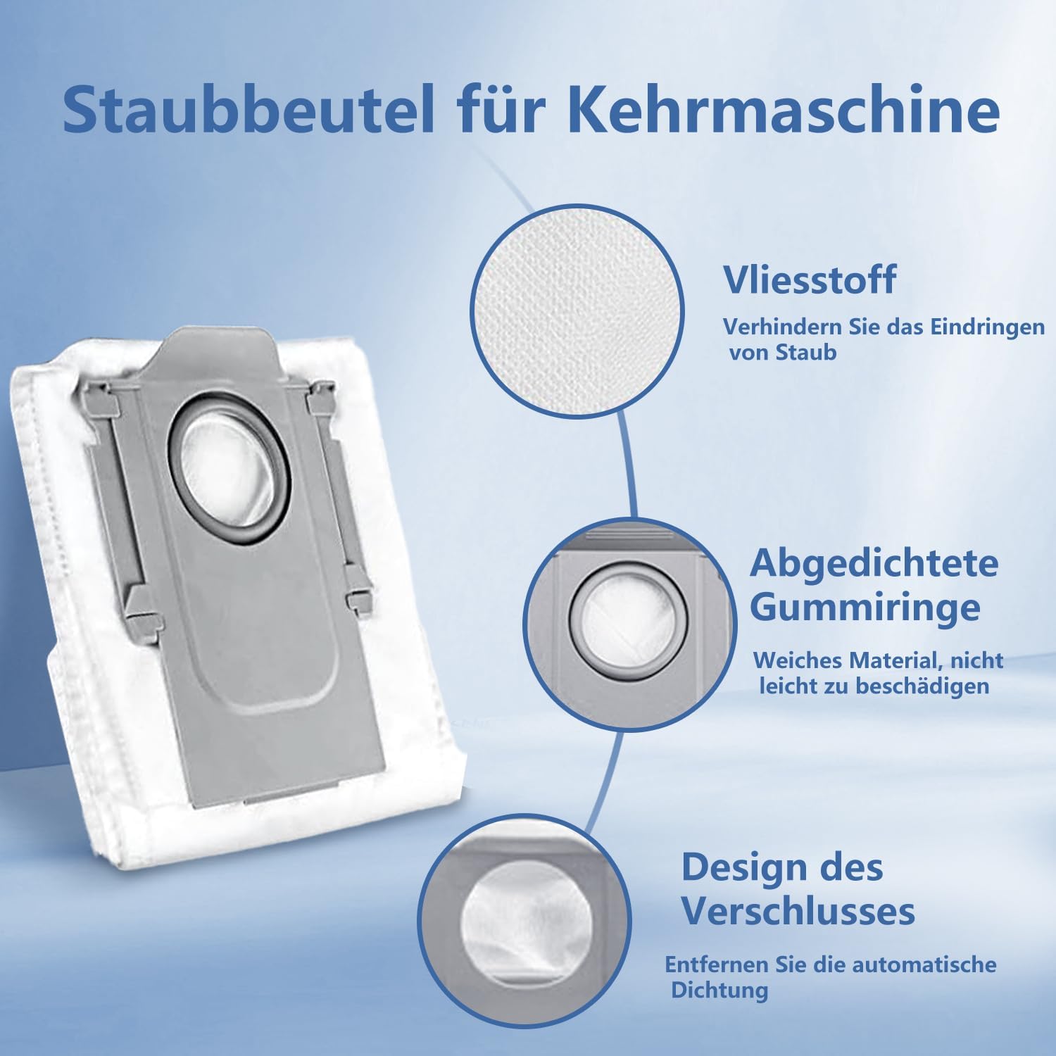 Detalle 2 de 16er-Pack Staubbeutel kompatibel mit Roborock Q Revo/Qrevo/Saros 10R/10 – Hochwertiger Ersatz