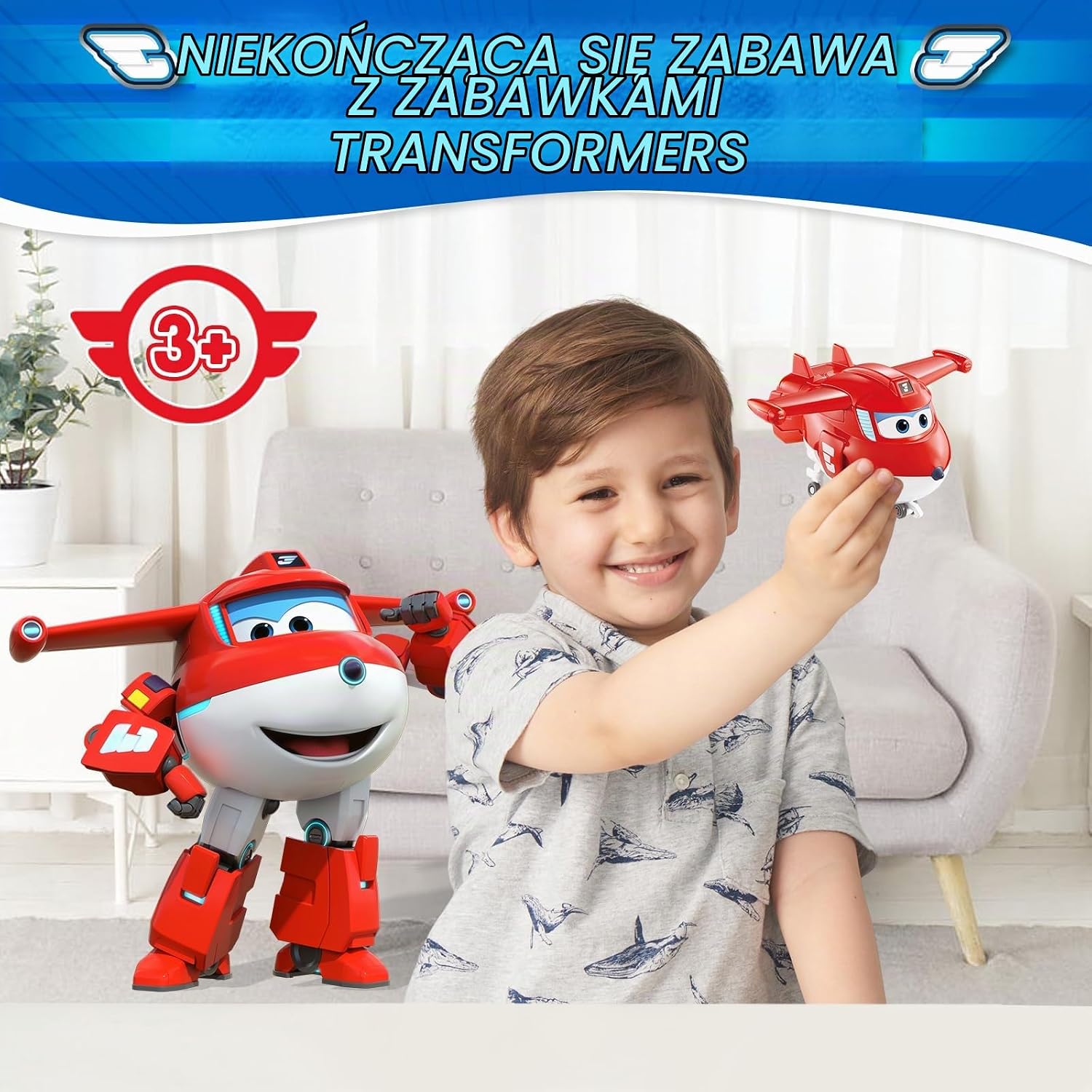 Detalle 2 de Super Wings Supercharged Jett – czerwona figurka transformująca z ABS
