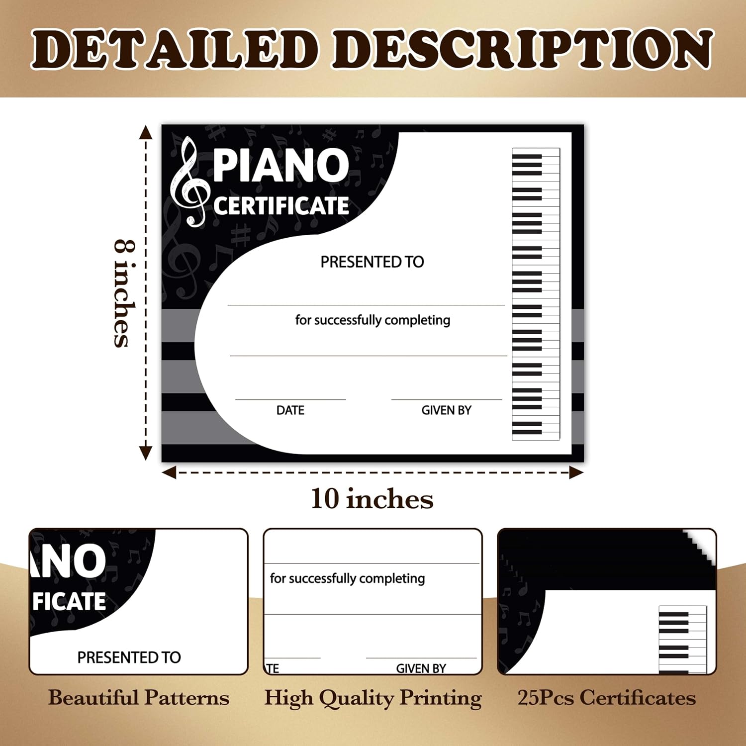 Detalle 2 de Music Achievement Certificates, 25-Pack