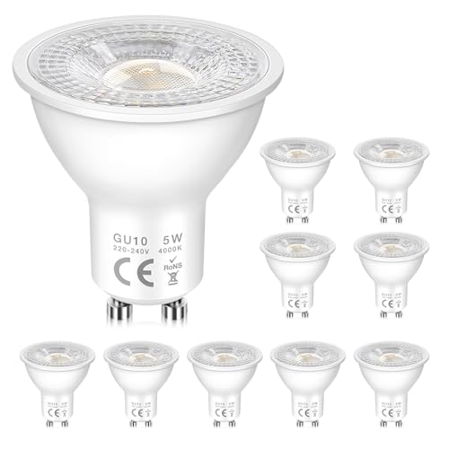 Detalle de Caldarax Lampadine GU10 LED Spot 5W (Equivalenti a 50W) – 4000K, 500 lm, 120° • 10 pezzi