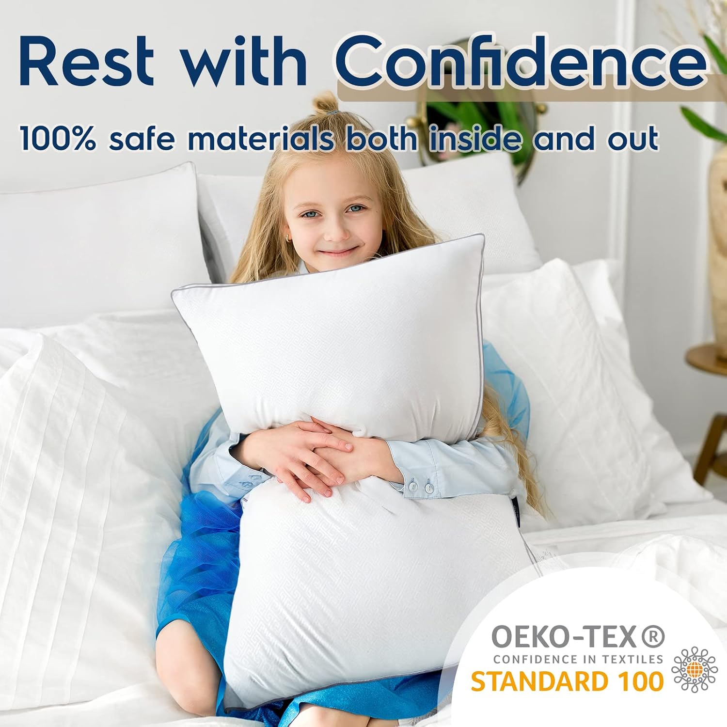 Thumbnail 6 de Viewstar King Size Pillows Set of 2 (Hotel Quality Cooling Down Alternative) – Gusseted Bed Pillows for Side, Back, or Stomach Sleepers, White