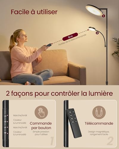 Thumbnail 6 de VASAGLE lampadaire LED 42 W