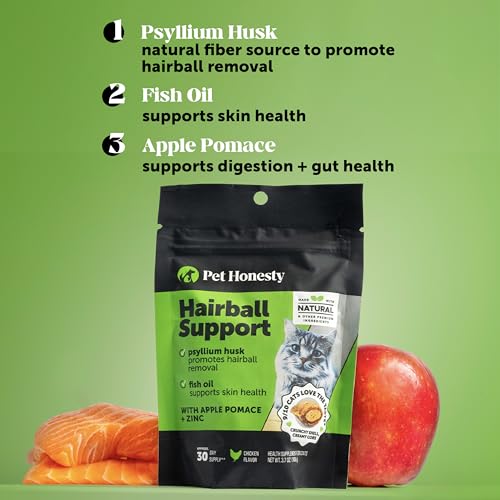 Detalle de Pet Honesty Cat Hairball Remedy Treats: Dual Texture Crunchy Creamy Hairball Relief for Indoor Cats