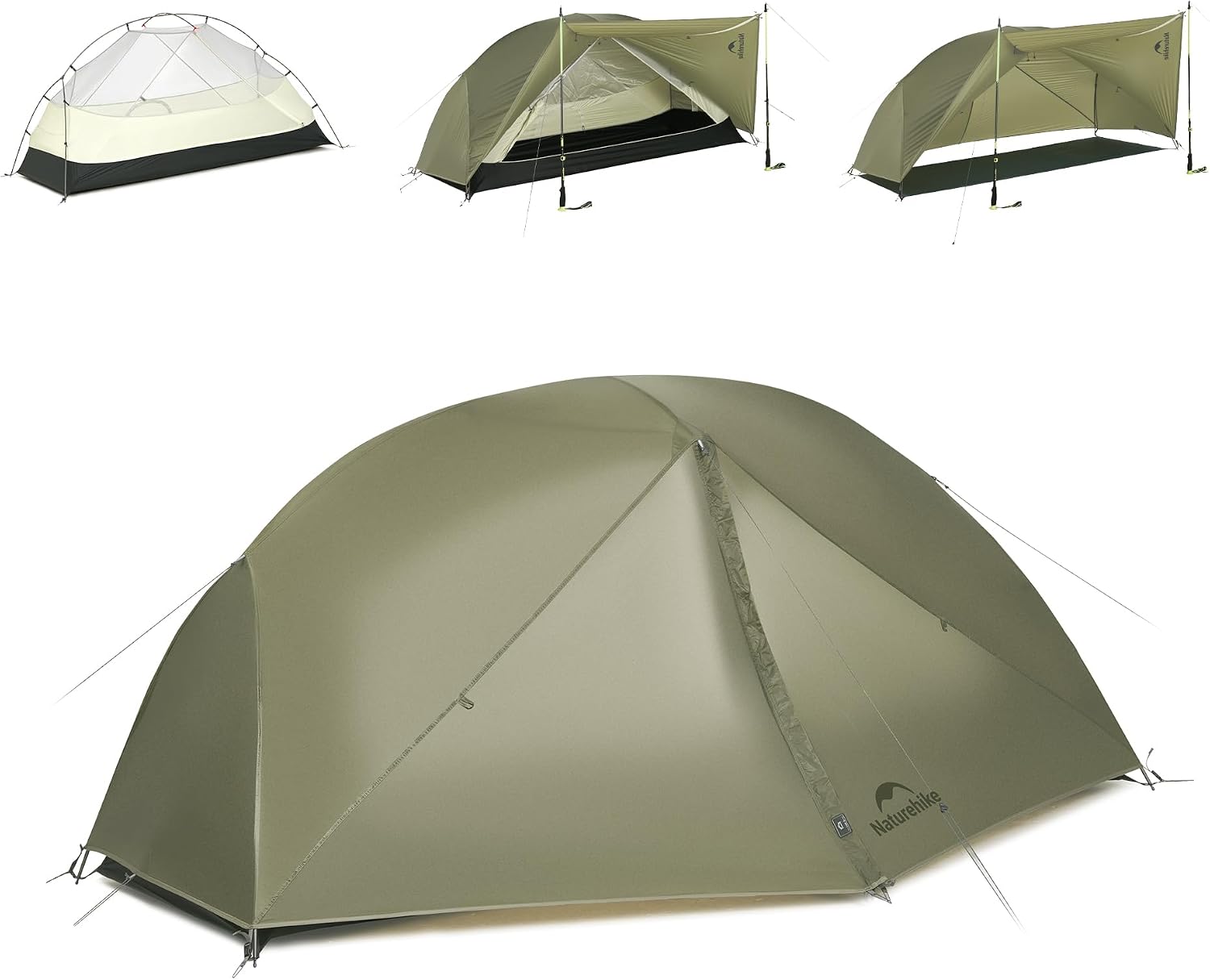Detalle de Naturehike Mongar Pro/Base Ultraleichtes Zelt 1–3 Personen – Wind- und Regenschutz, kompakt fürs Trekking