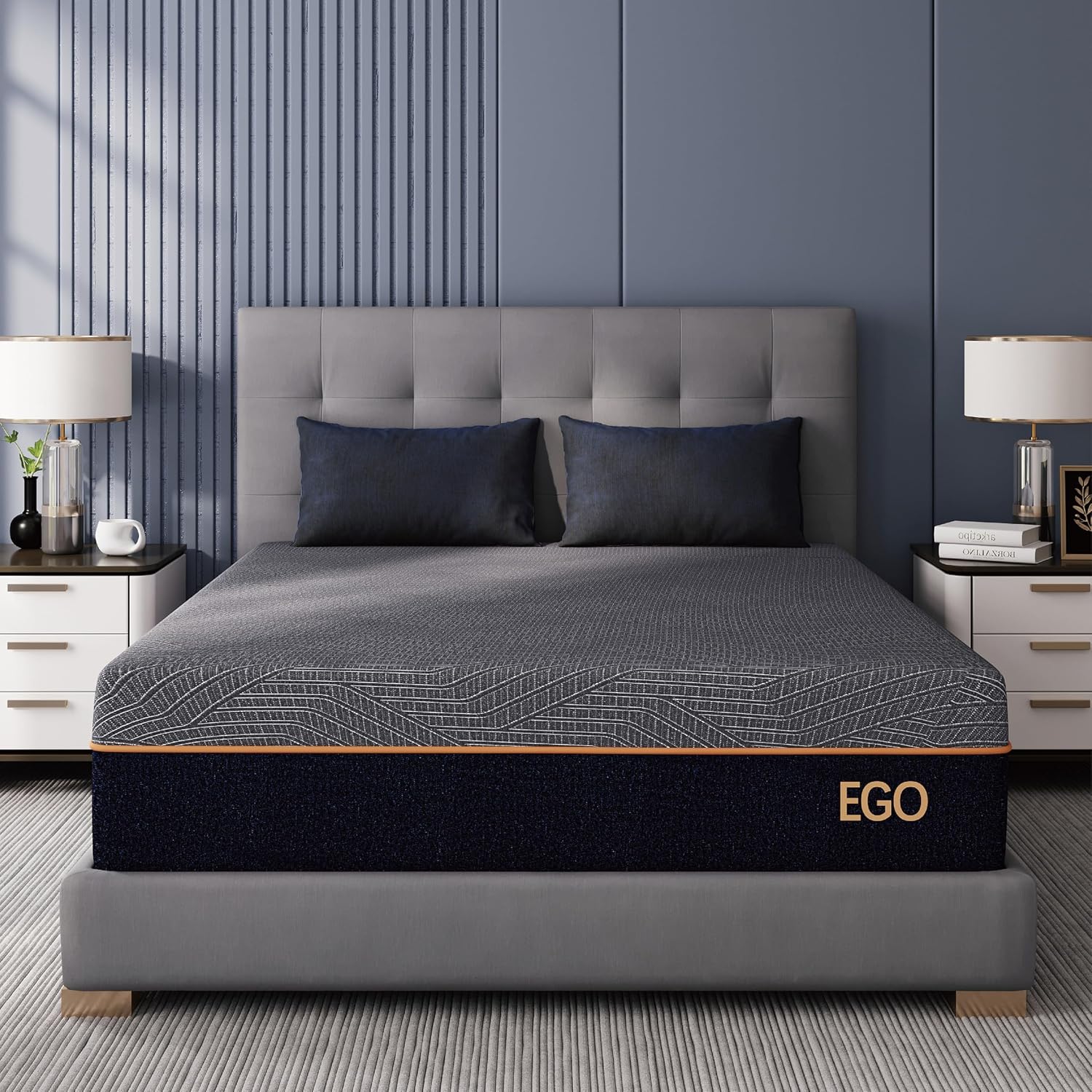 Detalle de MLILY MCE-12-K EGOHOME King Memory Foam Mattress, 12-Inch Medium-Firm