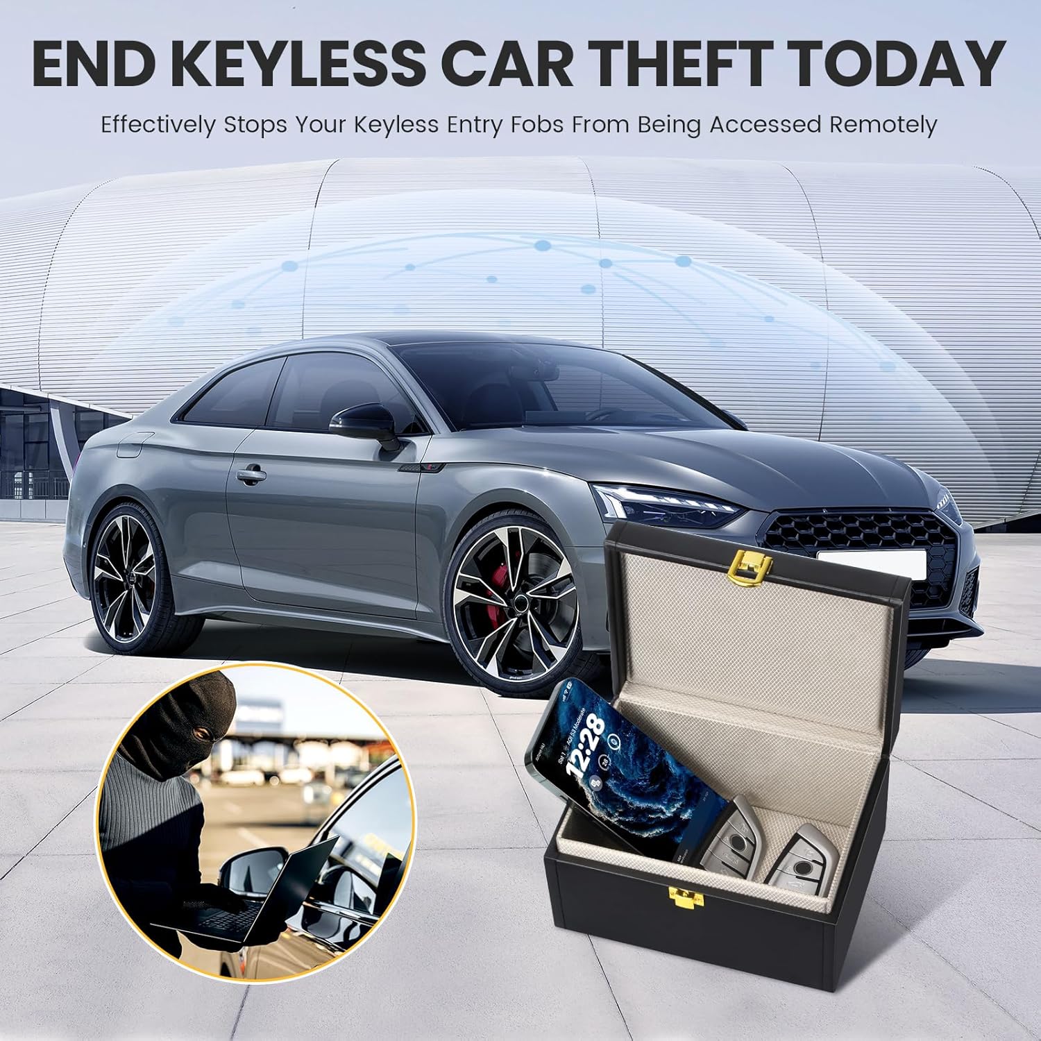 Thumbnail 1 de Bryze Faraday Box and Pouch 2 Pack: Dual-Layer RF Shield for Keyless Car Security
