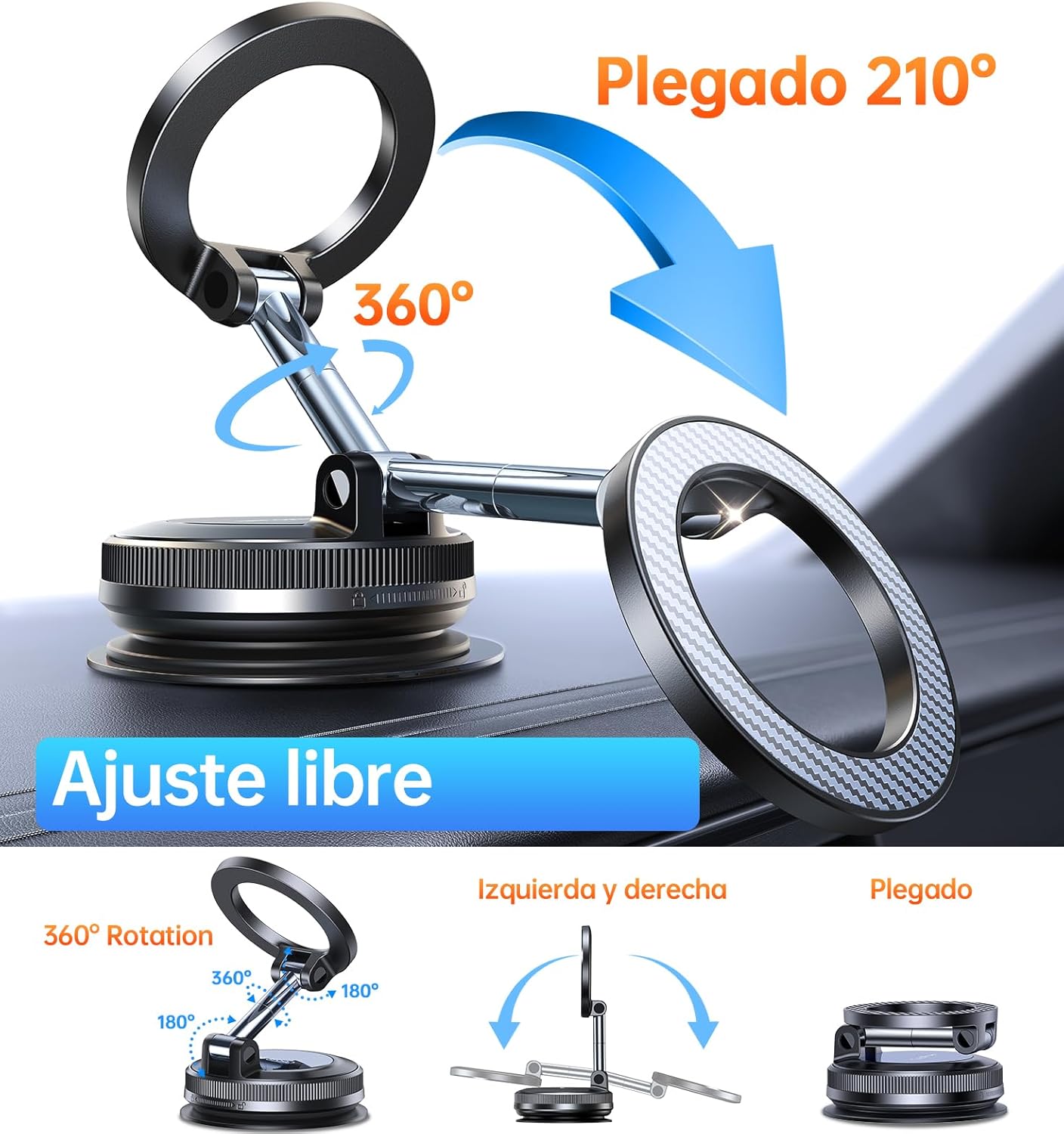 Thumbnail 5 de Coolpow Soporte Móvil Coche Magsafe 360°