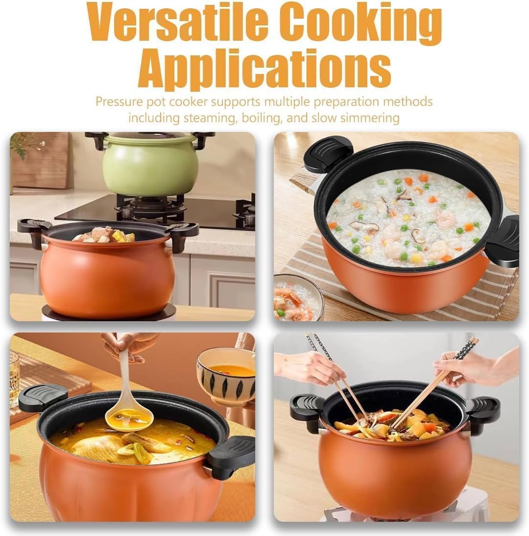 Detalle de Gienslru A 8L Non-Stick Pressure Cooker with Transparent Glass Lid