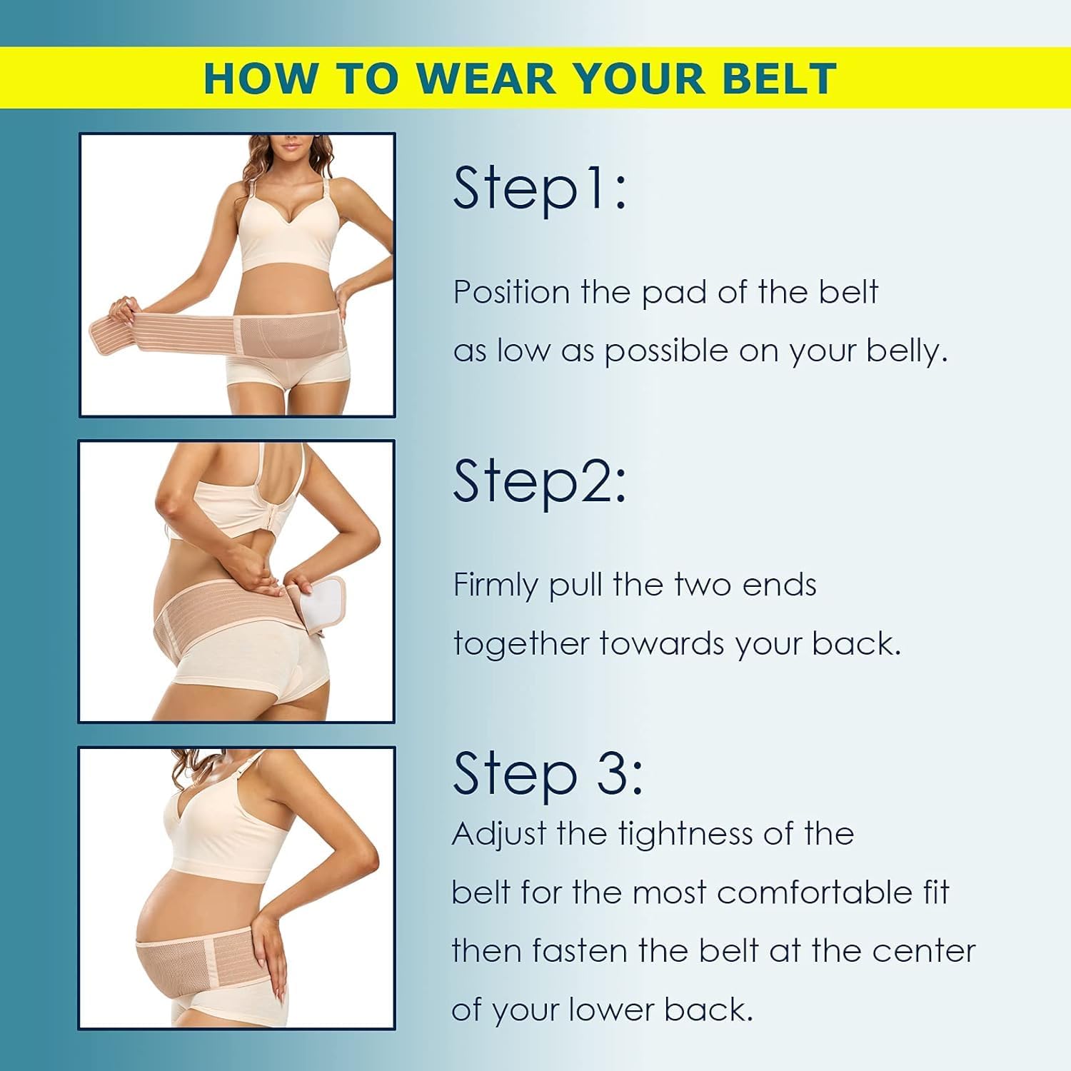Thumbnail 3 de ChongErfei Pregnancy Belly Band Maternity Belt & Back Support (Beige, One Size)