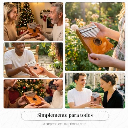 Detalle de Newlam Kalimba Piano de Pulgar 17 Teclas: regalo musical para principiantes