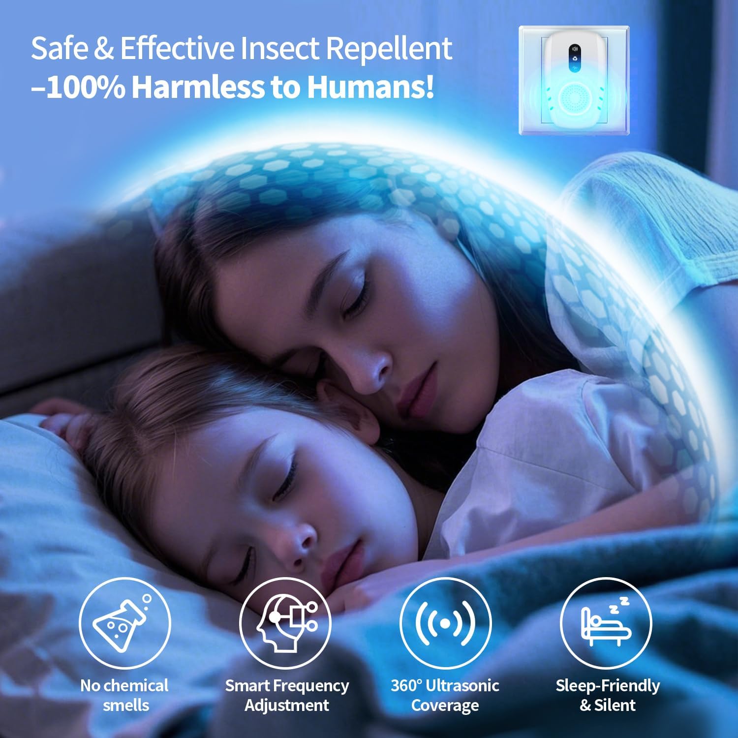 Detalle 2 de 2026 Cvtayn Upgraded Ultrasonic Pest Repellent Indoor Plug-in — 6-Pack