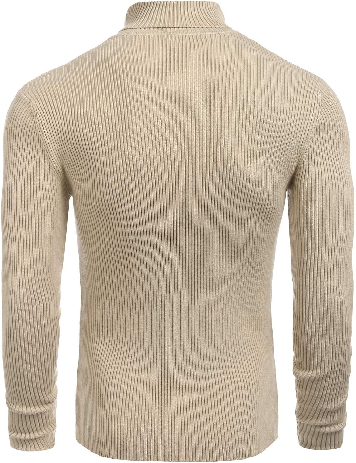 Detalle de COOFANDY Men’s Slim Fit Turtleneck Sweater, Ribbed Knit Pullover
