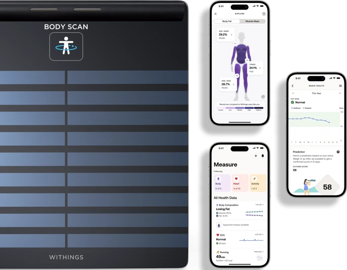 Thumbnail 4 de Withings Body Scan Schwarz – Körperanalyse-Waage für Hände & Füße