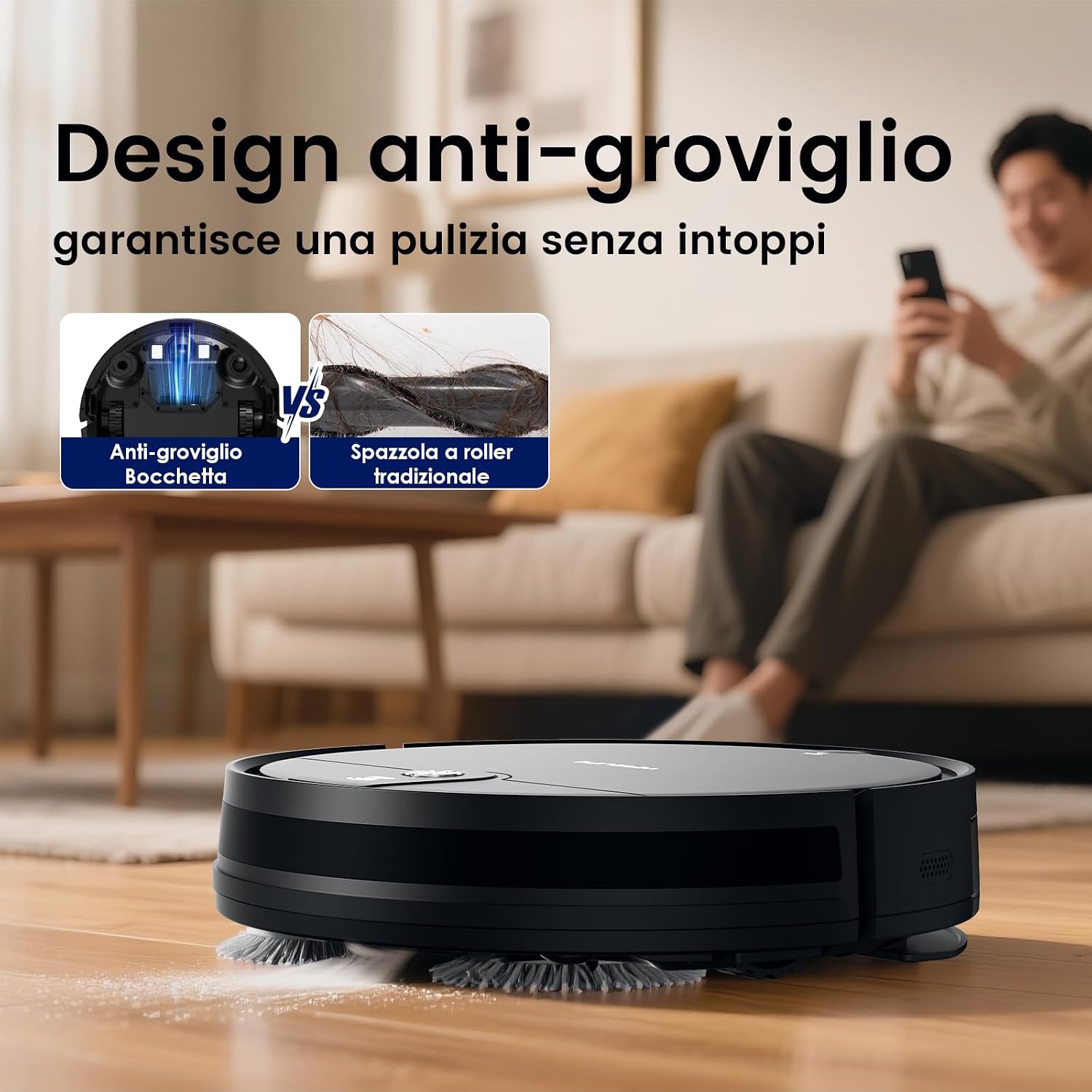 Detalle de VersLife L6: Robot Aspirapolvere e Lavapavimenti 2 in 1, autonomia 120 min, 4000Pa, controllo app, Alexa e telecomando