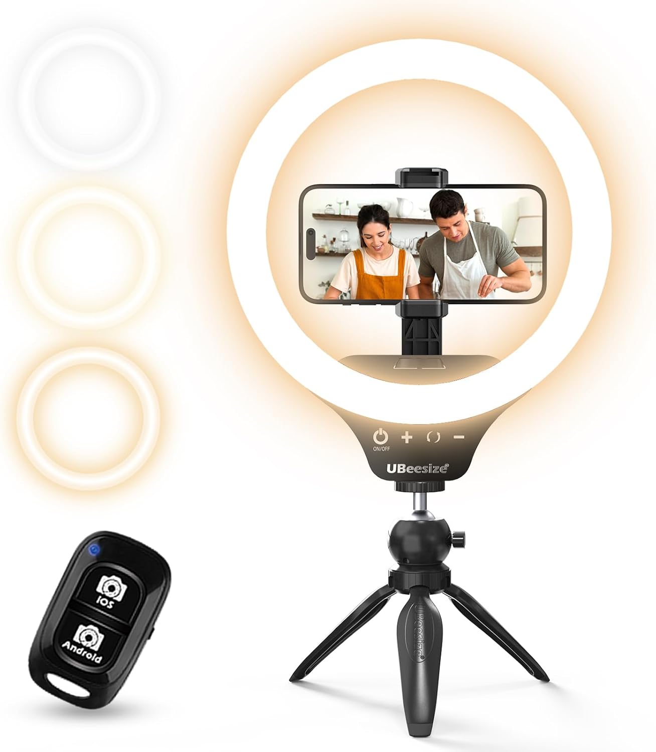 UBeesize 12" Ring Light with Phone Holder for Streaming