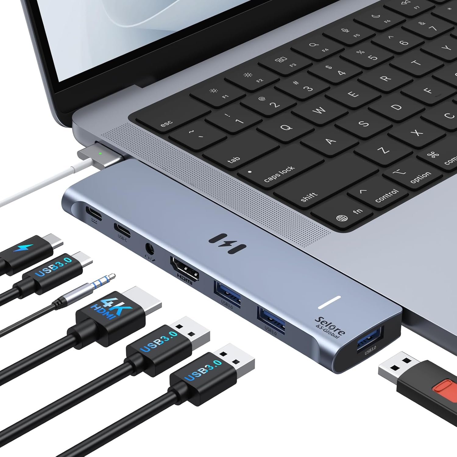 Detalle de Selore&S-Global SEUC2206 USB-C Hub for MacBook with 4K HDMI and Thunderbolt 3