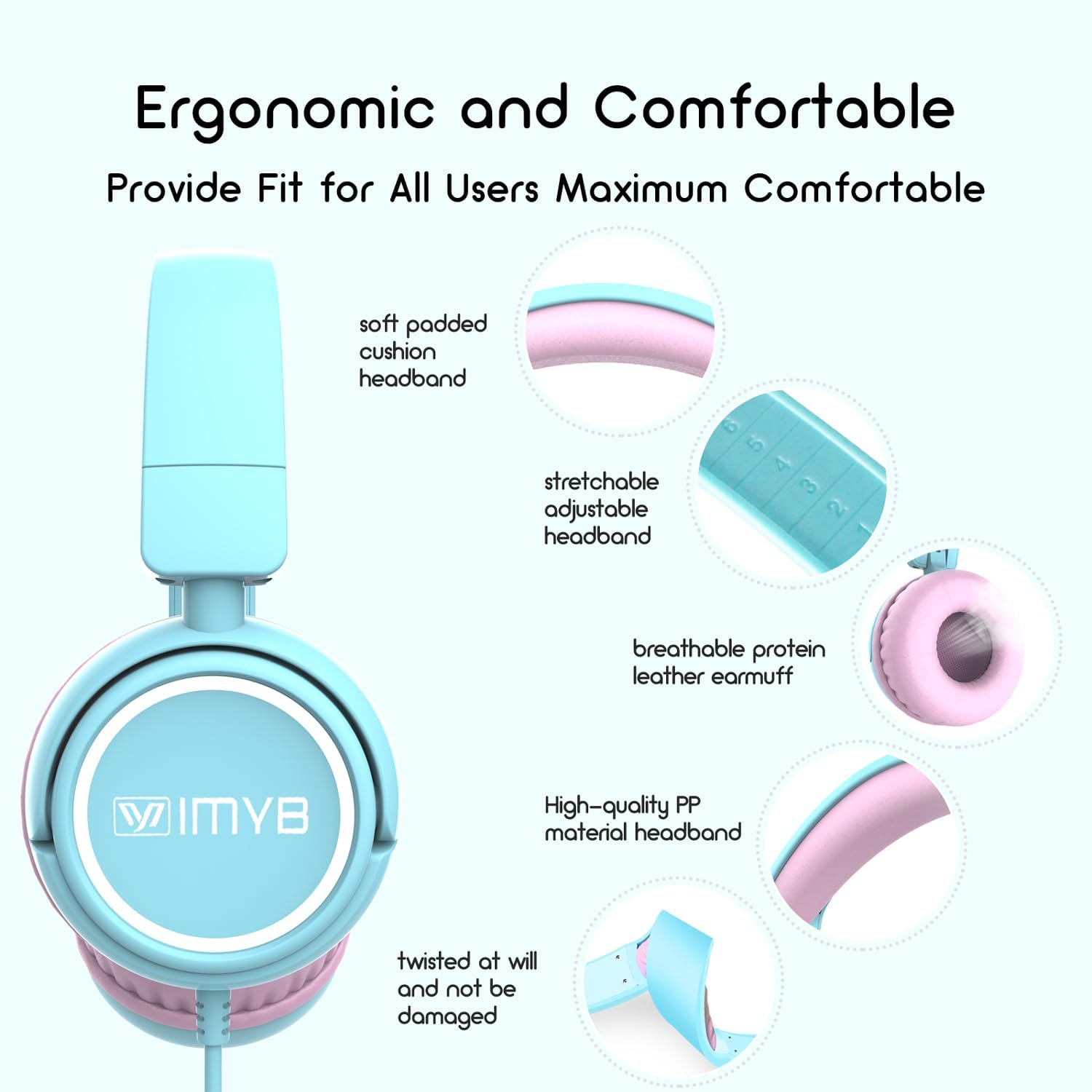 Thumbnail 5 de IMYB Kids Headphones V1 Foldable Wired (On-Ear) – safe-volume design for kids