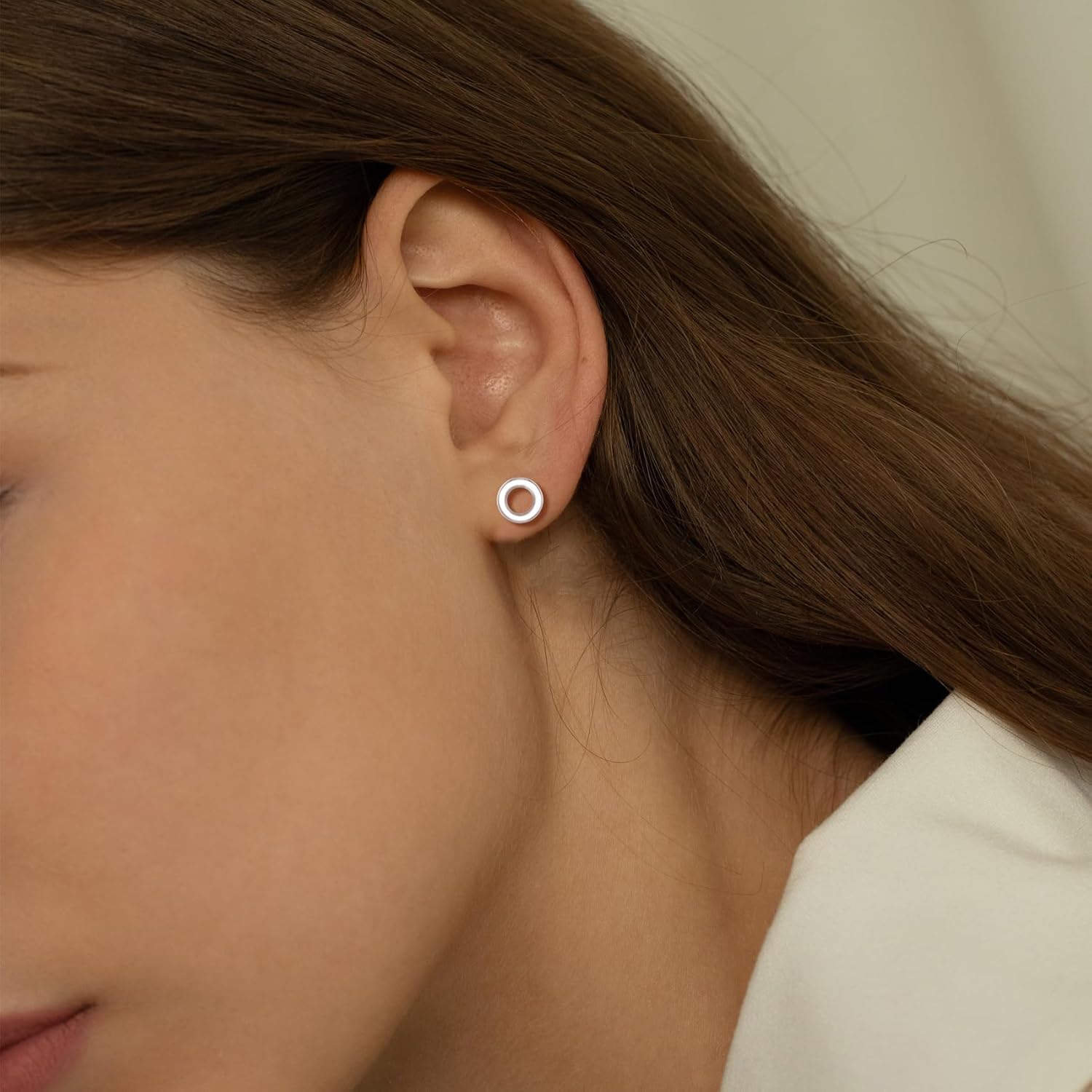 Thumbnail 4 de Loutade Damen 6mm Silber Ohrstecker 925