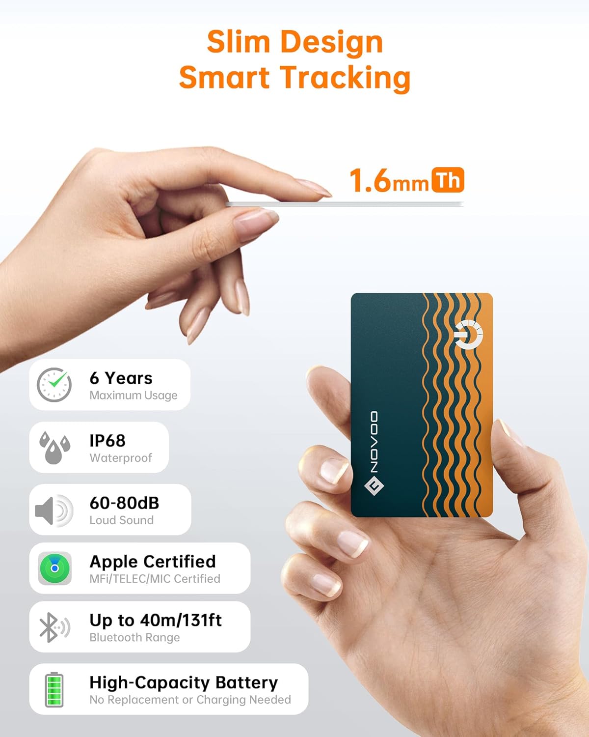 Thumbnail 1 de NOVOO SmartCard Wallet Tracker 2-Pack 1.6mm