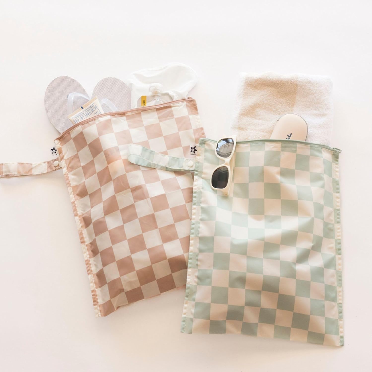 Detalle de Tiny Twinkle Waterproof Wet Bag 2-Pack: Reusable Wet/Dry Travel Bags for Babies