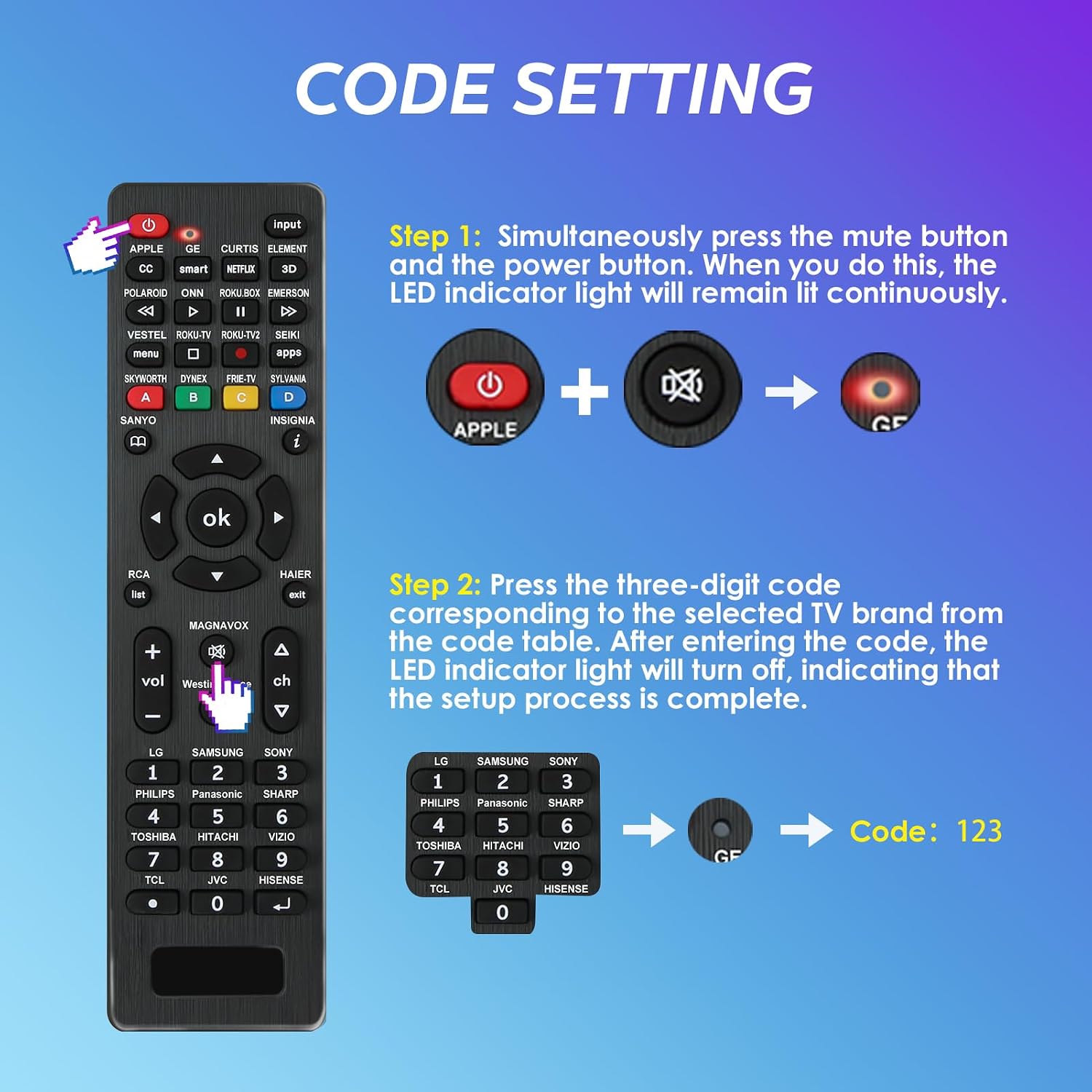 Detalle de Gmatrix for Univeral TV Remote Universal TV Remote Control, Pink, 20 Buttons