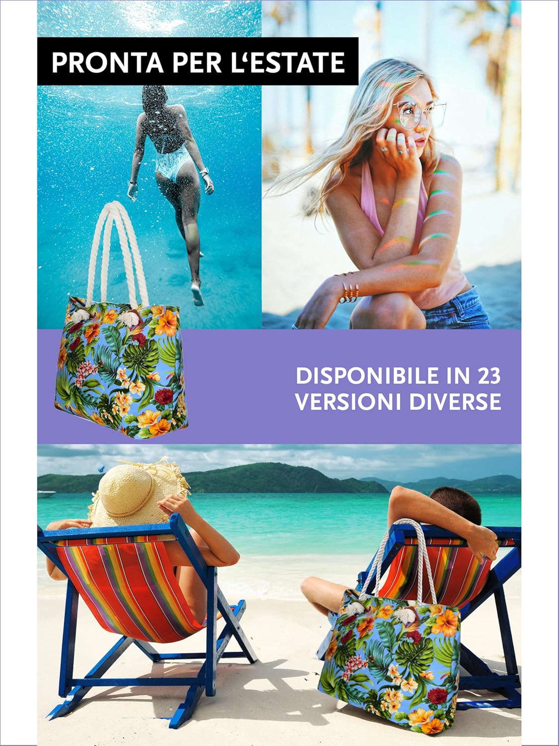 Thumbnail 4 de DonDon Borsa da spiaggia grande 58 x 38 x 18 cm