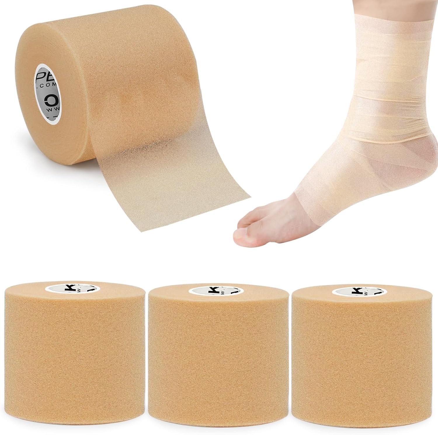 Imagen de OK TAPE 4 Rotoli Salvapelle Sportiva: fasciatura in schiuma per caviglie, polsi, mani e ginocchia en OfertitasTOP