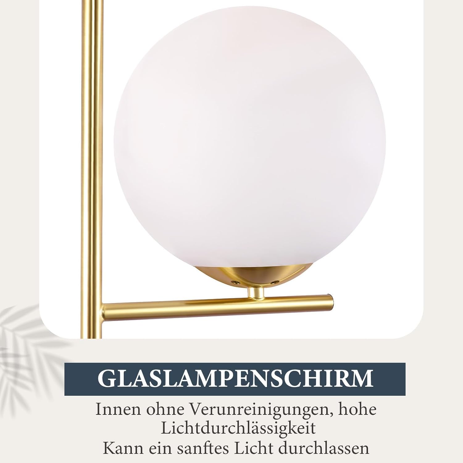 Detalle de ZMH Lampadaire moderne pour salon — 3 ampoules E27, design doré et boule de verre