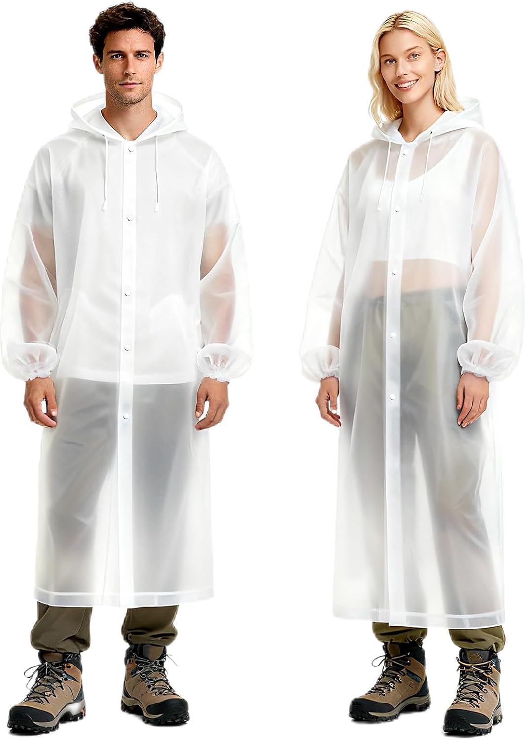 Detalle de Aolegoo Regenponcho 2er-Set – Wiederverwendbar, leicht und tragbar für Fahrrad, Wandern, Camping und Festivals