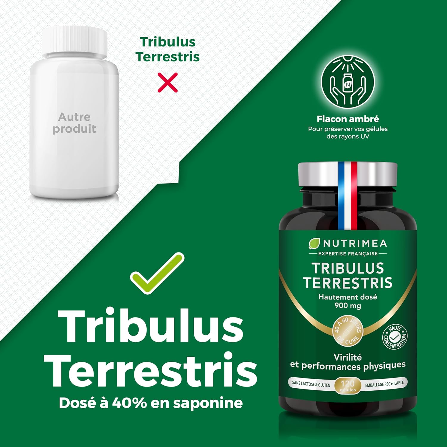 Thumbnail 2 de Nutrimea Tribulus Terrestris 9000 mg (extrait 10:1 titré en saponines) – 120 gélules vegan