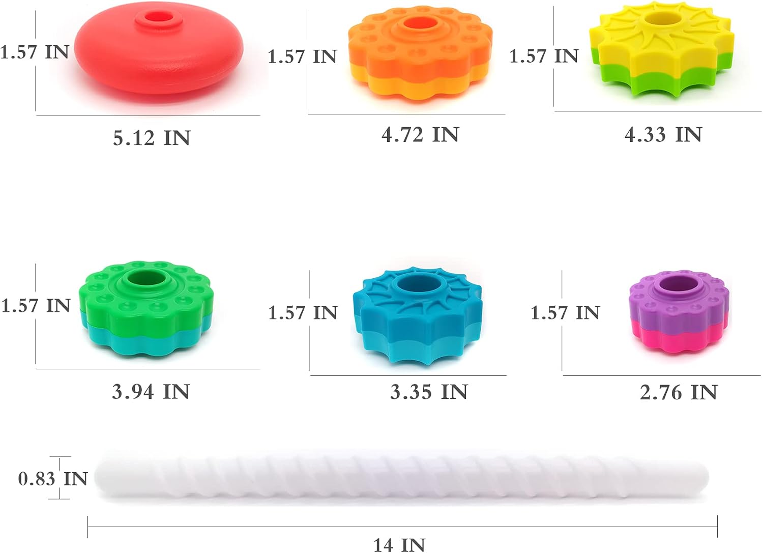 Detalle 2 de LBAIBB Rainbow Spin Tower for Toddlers 1-3