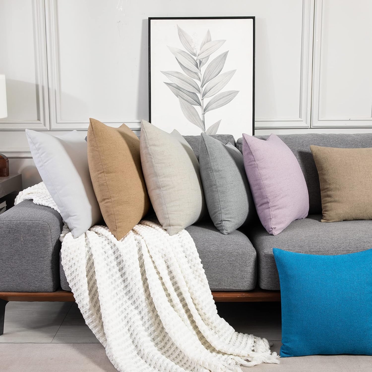 Thumbnail 4 de Deconovo lot de 2 housses de coussin rose pâle 65x65 cm (fermeture invisible)