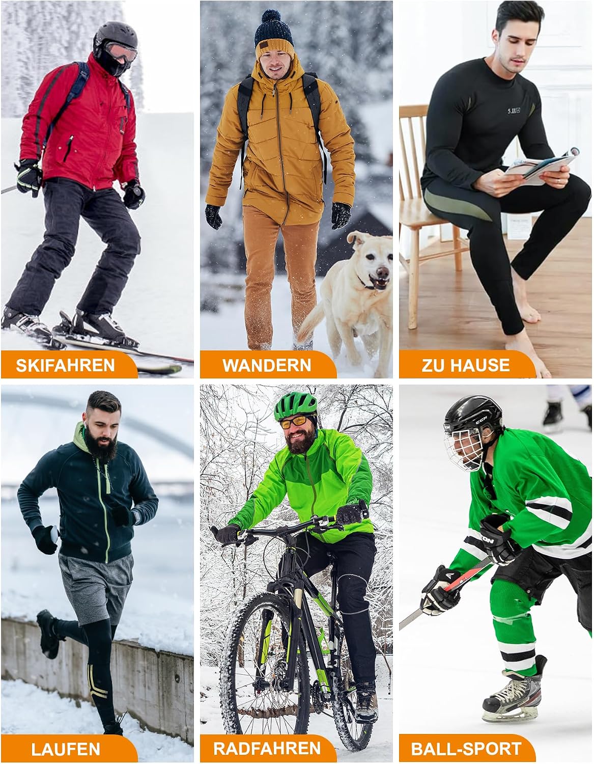 Thumbnail 6 de SIMIYA Thermounterwäsche Herren Skiunterwäsche Funktionsunterwäsche Thermowäsche