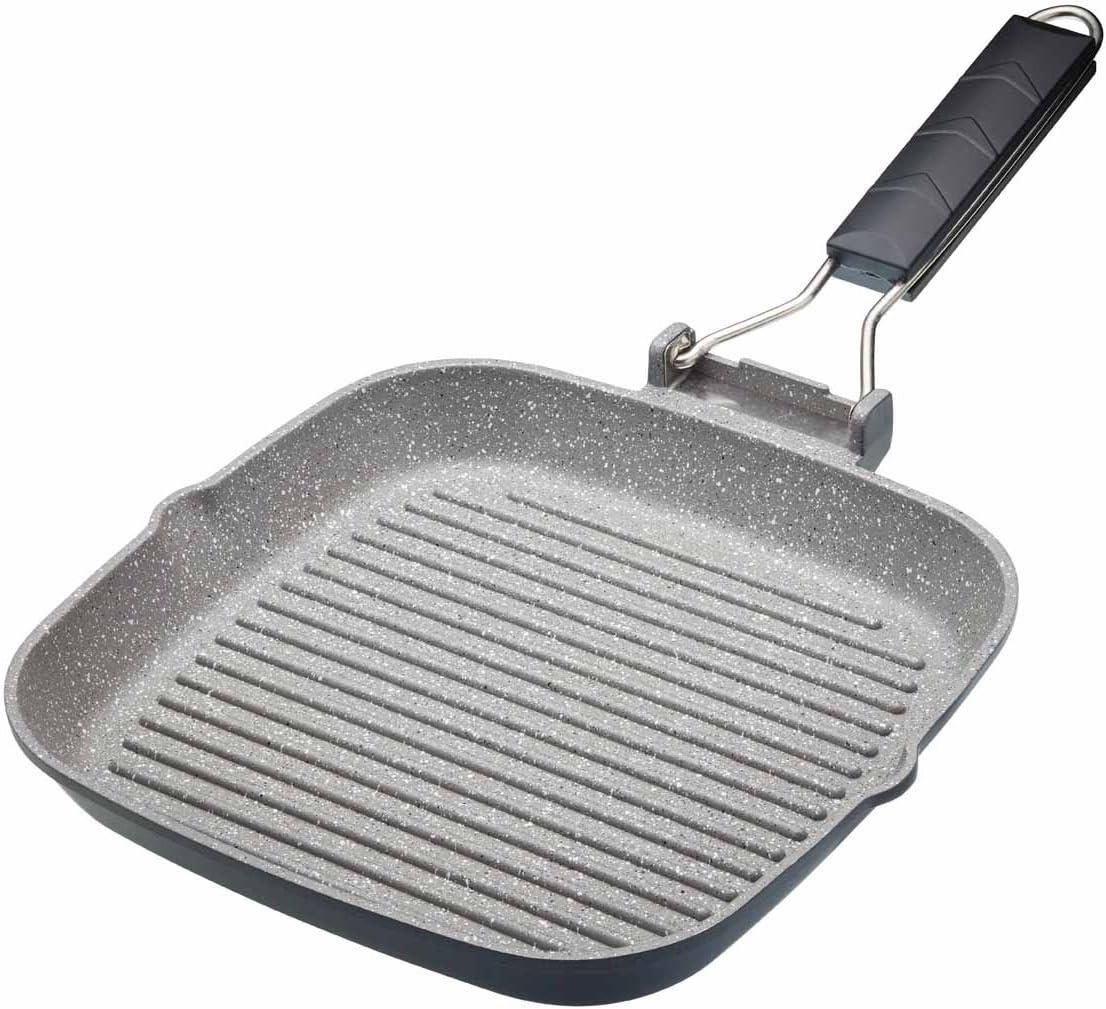 Detalle de MasterClass 24 cm Non-Stick Induction Griddle Pan with Folding Handle