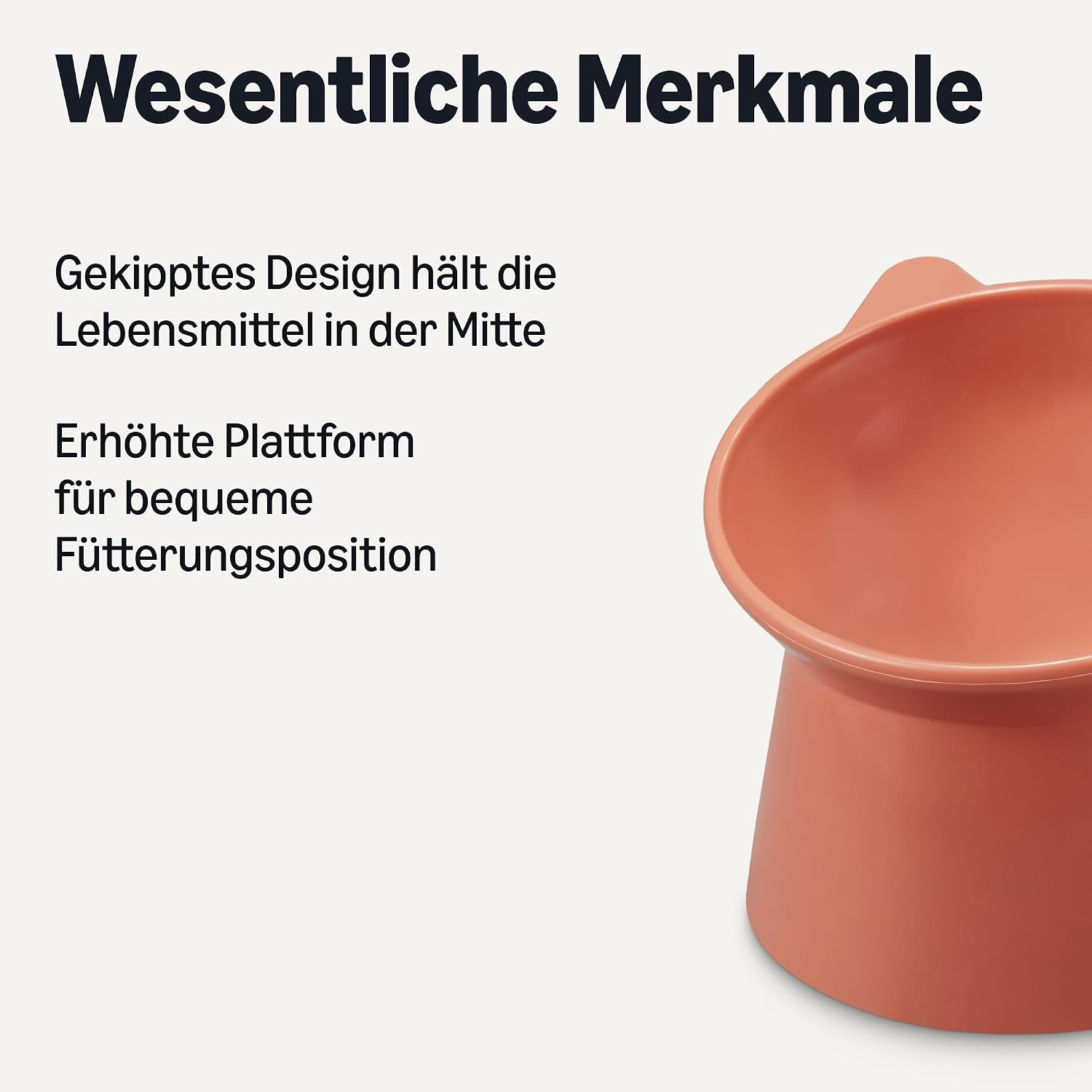 Detalle 2 de Amazon Basics Katzenfutternäpfe im Katzenohren-Design, 2er-Set (orange/blau) – 13,2 × 13,2 × 11,4 cm