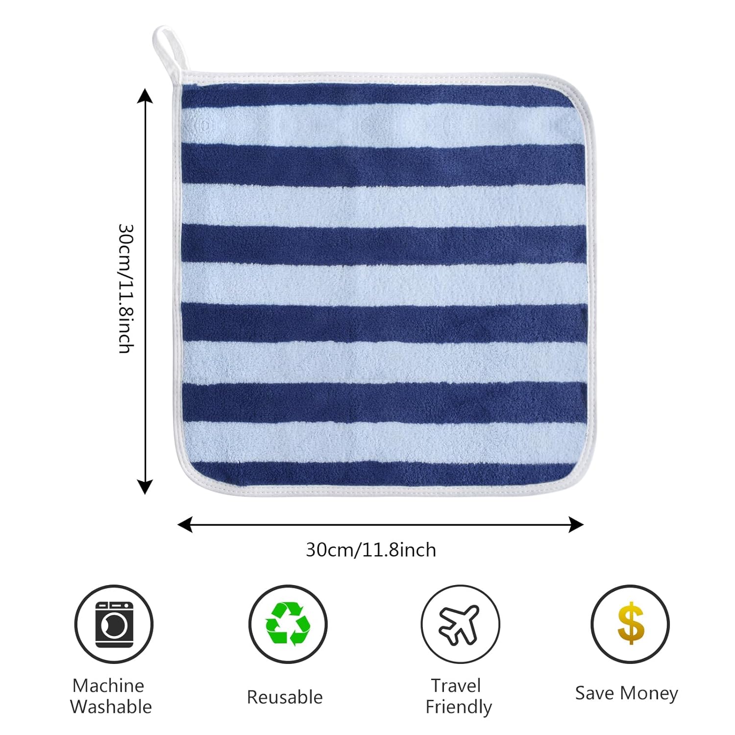 Thumbnail 1 de SINLAND Microfiber Facial Cloths Fast Drying Washcloths (12inch x 12inch) – Soft Makeup Remover & Washcloths Set
