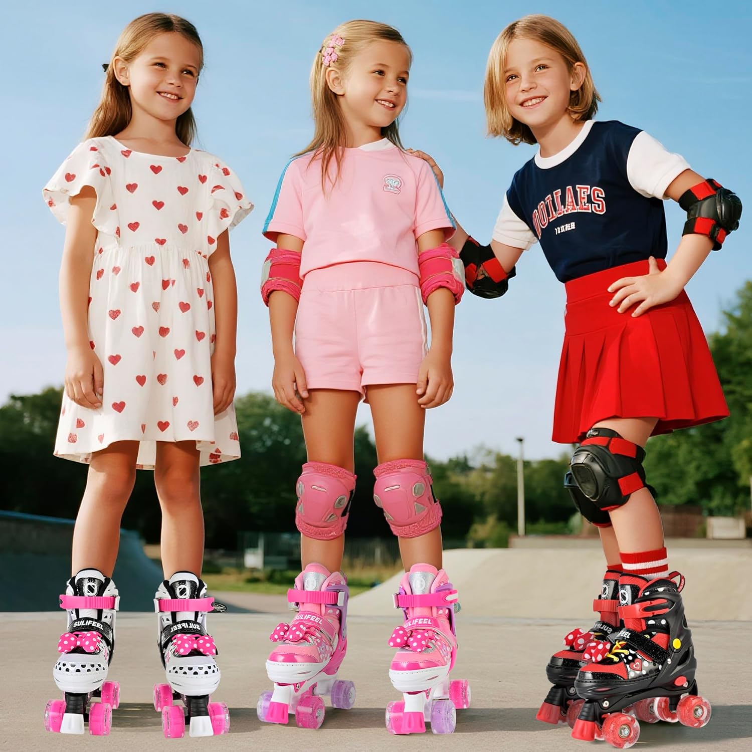 Thumbnail 6 de SULIFEEL Roller Skates for Girls (Ages 3–12) – Adjustable Quad Skates with Light-Up Wheels