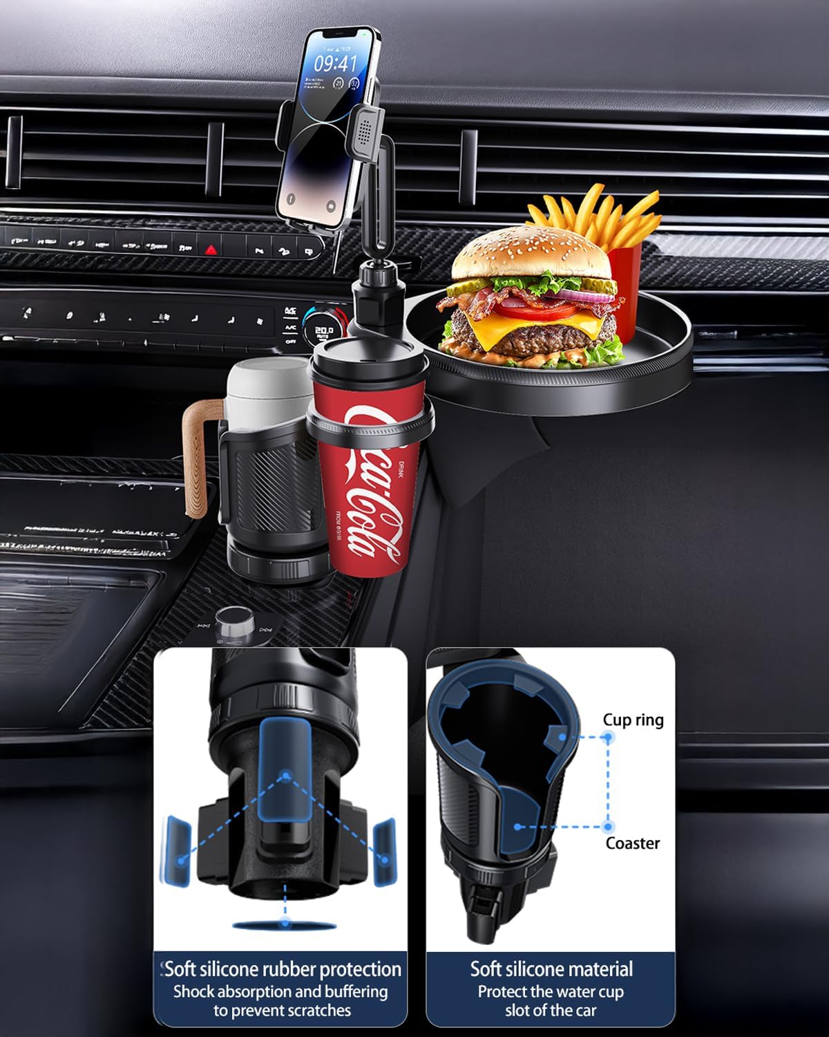 Detalle de FLAIDO 4-in-1 Car Tray für Roadtrips