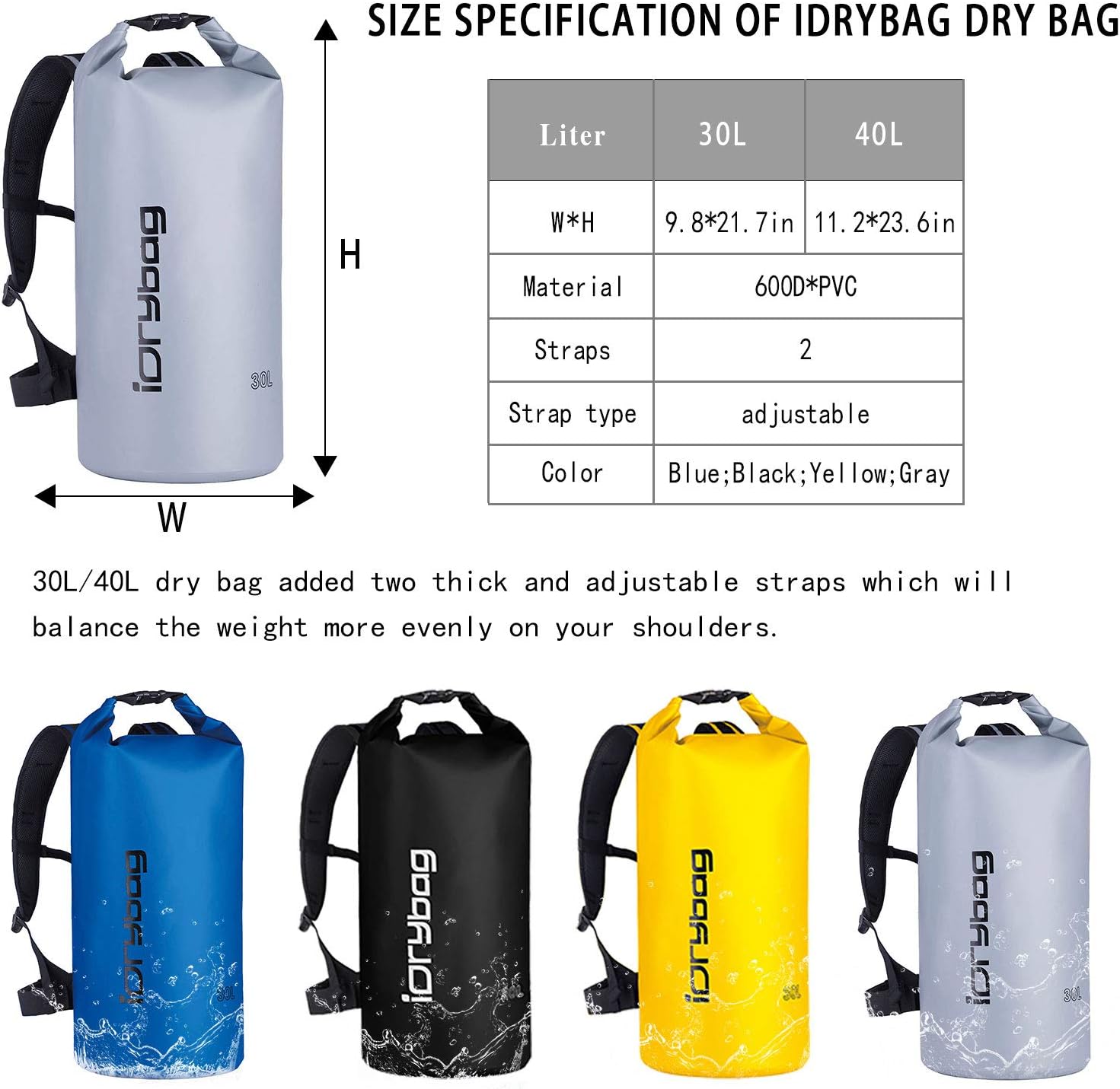 Detalle de IDRYBAG Dry Bags for Kayaking Waterproof 2L–40L: Lightweight, Durable Dry Sack for Outdoor Adventures
