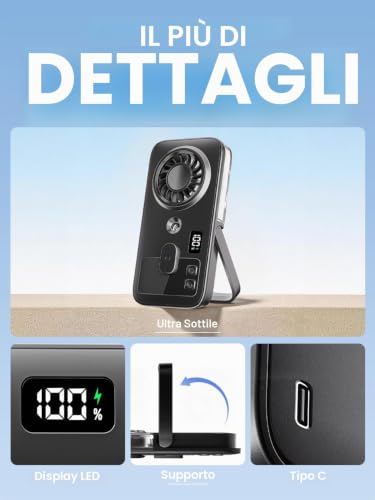 Thumbnail 7 de Mini Ventilatore Portatile con Nebulizzatore di Kssvzz – Compatto, Silenzioso e Versatile