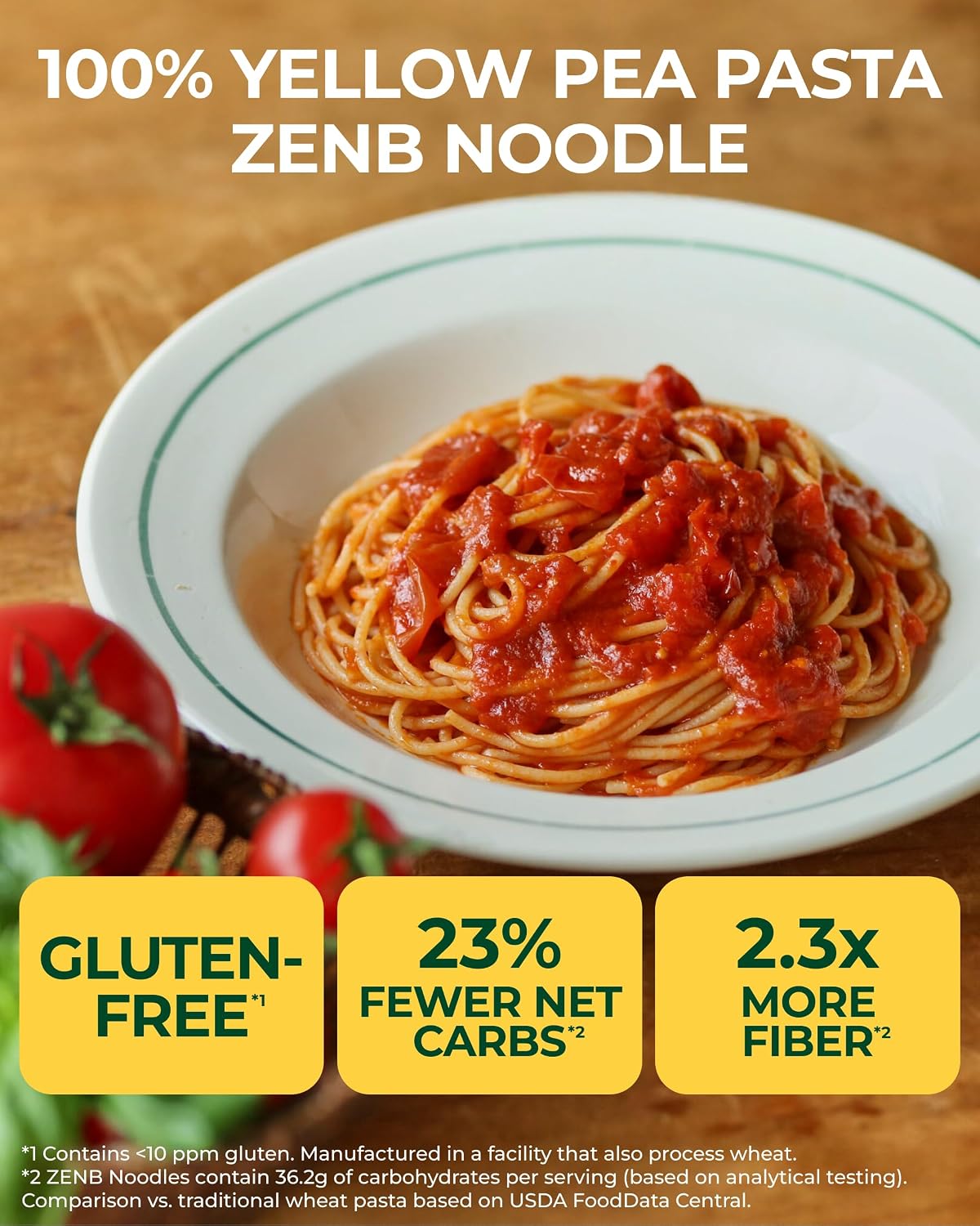 Detalle de ZENB Gluten-Free Yellow Pea Spaghetti, 320g (11.28 oz)