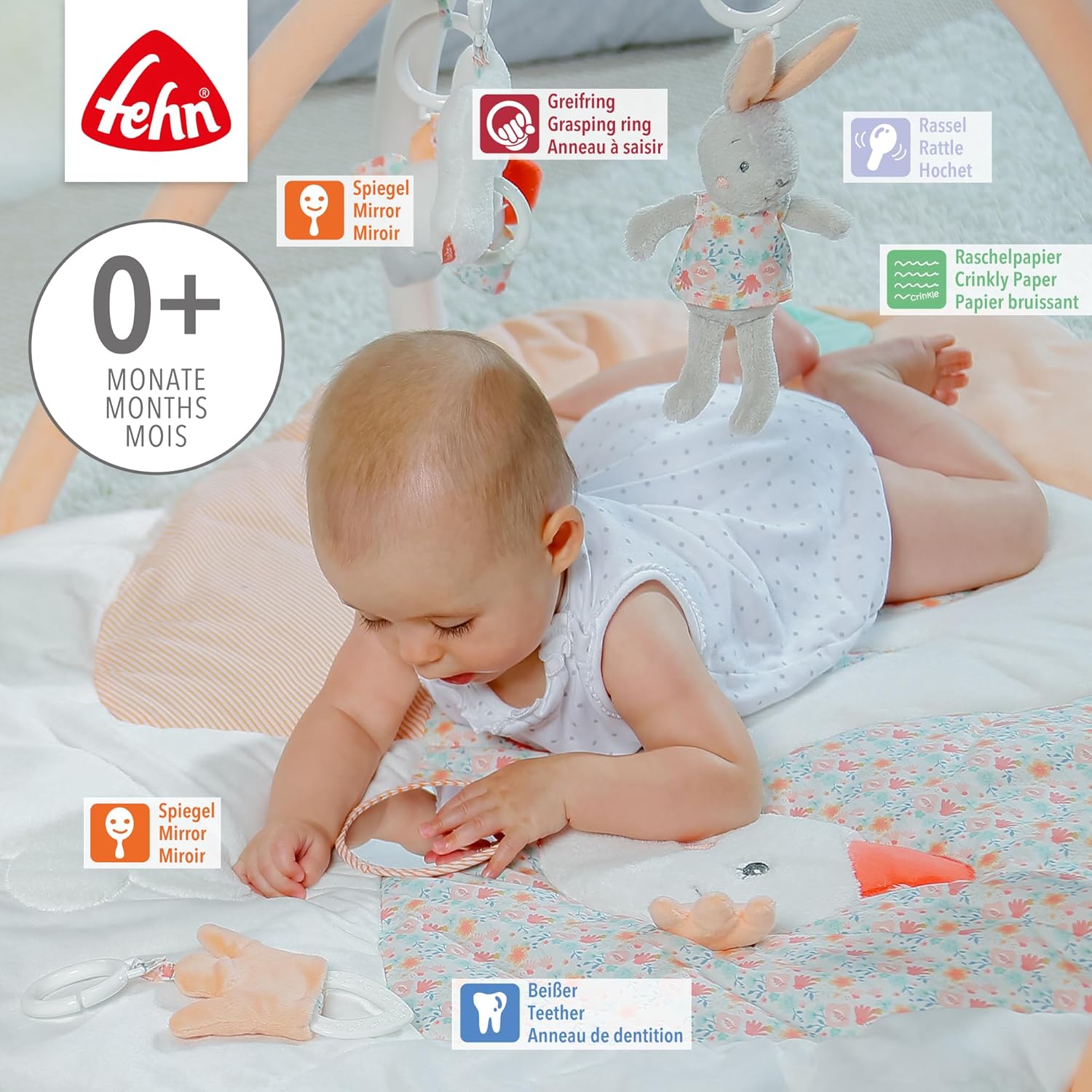 Thumbnail 2 de Fehn 3-D-Activity-Decke Spielbogen Schwanensee (Baby-Krabbeldecke) mit 5 abnehmbaren Spielzeugen