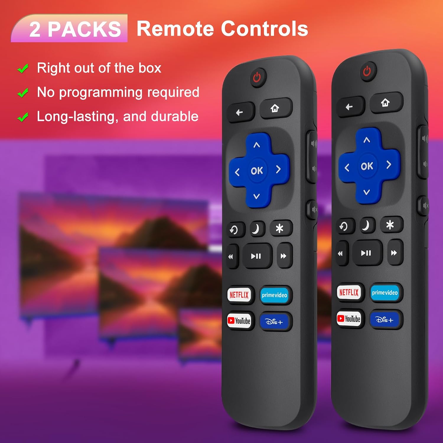 Thumbnail 1 de Roku TV replacement remote, 2-pack
