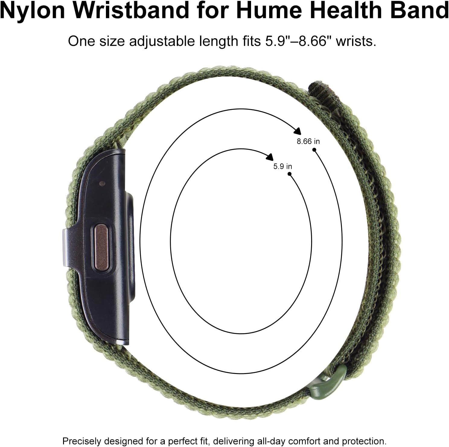 Detalle de Polyjoy Replacement Strap for Hume Health Band – Breathable Nylon Loop Wrist Band