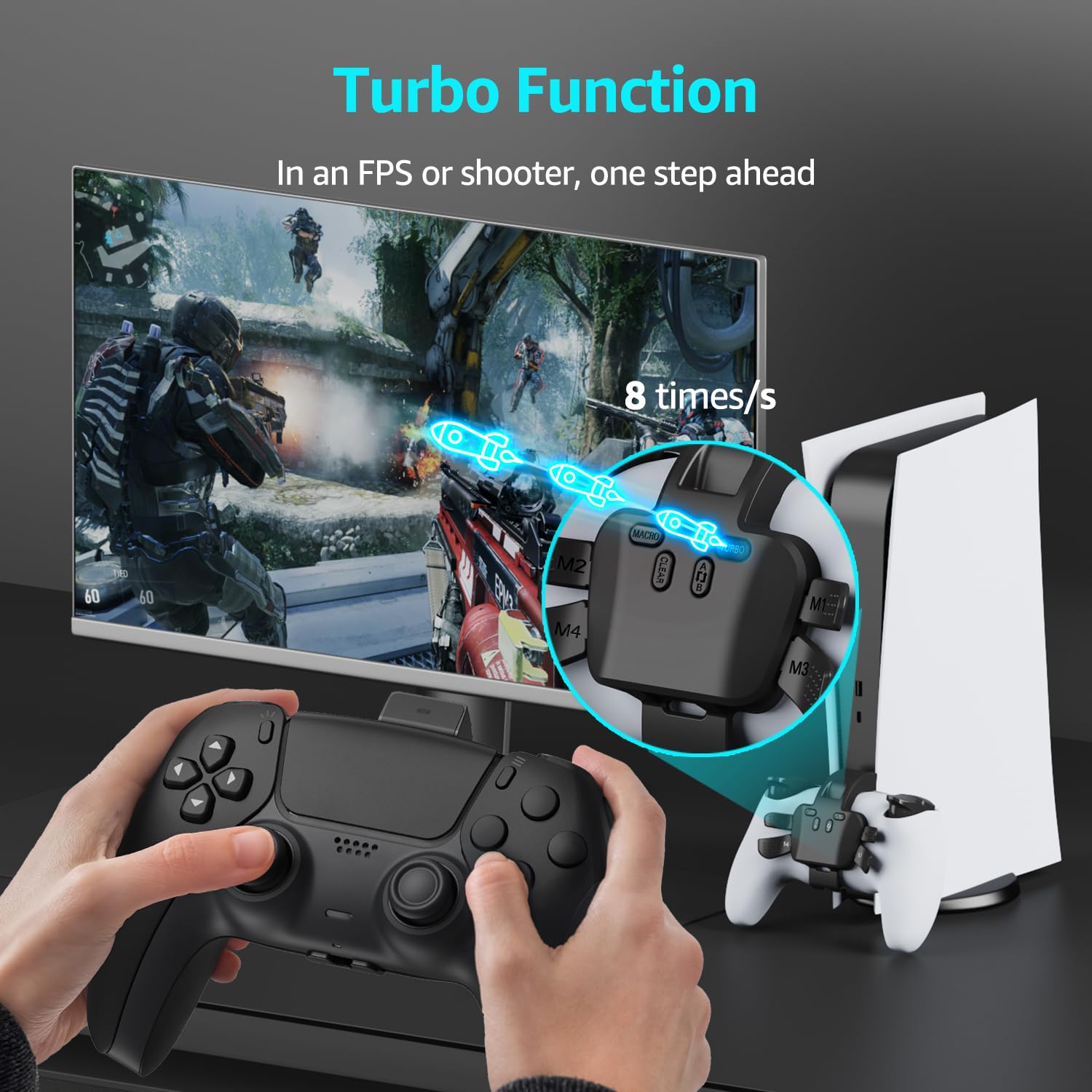 Thumbnail 3 de IWGAME FDR300 Back Paddles for PS5 Controller, 4 Programmable Buttons, Wired USB